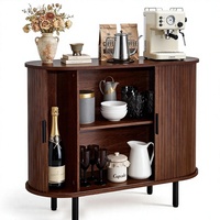 Buffet moderne du XXe siècle avec étagères réglables et portes coulissantes - Bois pour salon, couloir, entrée, armoire de rangement