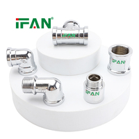 IFAN Coude femelle durable en acier inoxydable 3/4 pouce chromé, raccord de plomberie en acier inoxydable, connecteur de tuyauterie