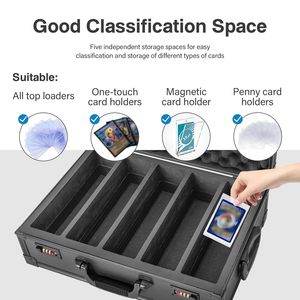 Dual Combination Lock <b>Trading</b> <b>Card</b> <b>Storage</b> <b>Box</b> Hard <b>Plastic</b> Top Loaders Magnetic <b>Card</b> Holders Double Protection for Valuable - Product Image 5