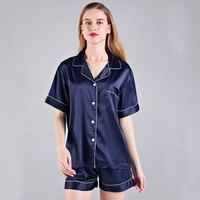Fung 3034 Ensemble de pyjama en satin et dentelle pour femmes, vêtements de nuit sexy pour femmes, 80% polyester et 20% élasthanne, chemise de nuit