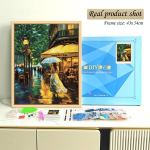 Kit de Peinture Diamant DIY Paysage Artistique avec Cadre 43x54cm, Perles Rondes, Strass en Cristal, Impression Rectangulaire - Product Image 1