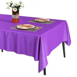 Taplak meja ungu ramah lingkungan, taplak meja plastik sekali pakai, taplak meja persegi panjang untuk pesta bayi pertunangan Halloween
