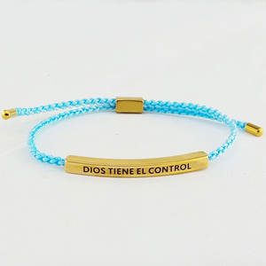 Brazalete Personalizable de Acero Inoxidable 316L, Chapado en Oro de 14k/18k, Grabable, con Cordón Delgado Ajustable para Hombre y Mujer - Product Image 3