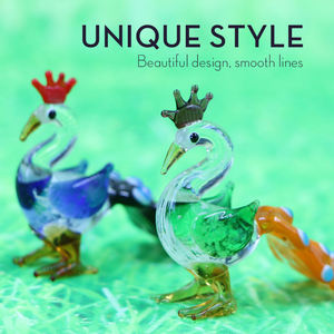 Prachtige Murano glaswerk pauwenfiguur groothandel pauwen glas handwerk - Product Image 2