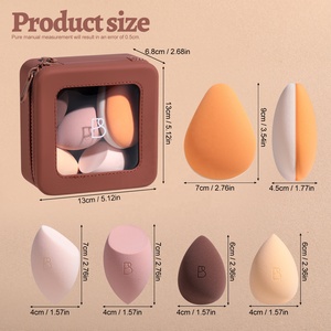 Ensemble d'<span class=keywords><strong>éponge</strong></span>s de <span class=keywords><strong>maquillage</strong></span> de luxe 5 pièces, logo personnalisé, sans latex, <span class=keywords><strong>éponge</strong></span> pour fond de teint, <span class=keywords><strong>utilisation</strong></span> humide ou sèche, houppette à poudre avec sac de rangement - Product Image 2
