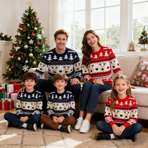 Pull tricoté chaud et décontracté pour femme, nouvelle collection, idéal pour les fêtes, pull de Noël familial, en gros, haute qualité, en stock - Product Image 5