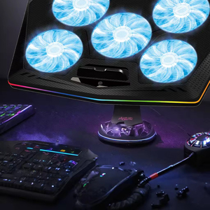 Supporto <span class=keywords><strong>per</strong></span> Laptop OEM 5V Regolabile in Altezza con 5 Ventole, Luce LED e Porte USB, Rete Metallica + <span class=keywords><strong>Dissipatore</strong></span> in ABS, <span class=keywords><strong>per</strong></span> Laptop da 12-18 Pollici - Product Image 2