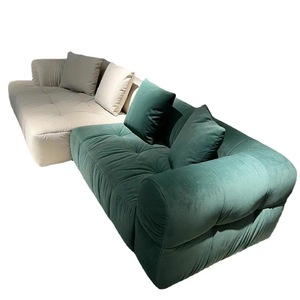 ราคาถูกสีเทากำมะหยี่เบาะบ้านโซฟาชุดสำหรับห้องนั่งเล่น - Product Image 2