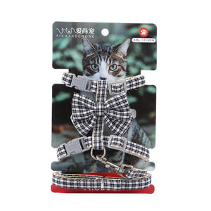 حزام صدر قابل للتعديل مضاد للانزلاق وقابل للتنفس على الطراز الكوري للقطط الصغيرة، حبل جر من النايلون والقطن مع مشبك زنك - Product Image 5