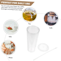 Vente en gros, offre spéciale, gobelet en plastique acrylique avec couvercle et paille pré-percé à double paroi de 24oz