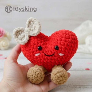 Patron au crochet en forme de cœur mignon - Comment crocheter un cœur en peluche <span class=keywords><strong>Amigurumi</strong></span> - Cadeau de la Saint-Valentin <span class=keywords><strong>facile</strong></span> à réaliser - Poupée cœur en chenille - Product Image 6