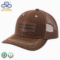 Casquette Trucker en Twill à 6 Panneaux avec Dos en Maille, Écusson Élevé Motif Étoile, Coutures Contrastantes, Visière Courbée – Vente en Gros, Fournisseur Fabricant ODM/OEM