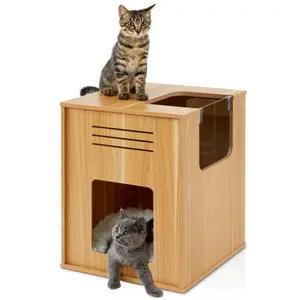 Neues Design 4 Haustiere Katzen haus für Innen katzen Katzen bett möbel Kitty Condo mit verstellbarer klarer Schall wand