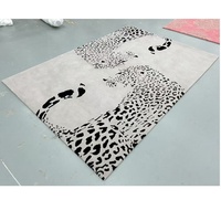 Tapis en laine de haute qualité, design léopard, gris et noir, grand tapis de salon, prix de gros