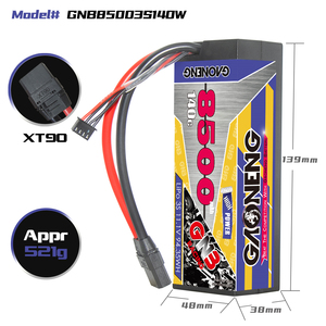 GNB GAONENG <span class=keywords><strong>8500MAH</strong></span> 3S 3S2P 11.1V 140C XT90 Cabled 하드 케이스 RC <span class=keywords><strong>LiPo</strong></span> 배터리 1:8 1/8 RC 레이싱 카 보트 트럭 Truggy
