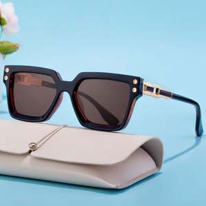 Lunettes de soleil vintage 2025 personnalisées avec logo, anti-éblouissement, protection UV400, grande monture carrée pour hommes - Product Image 1