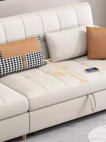 Sofá Cama Futón Convertible con Estructura Metálica, Sofá Esquinero Plegable con Almacenamiento