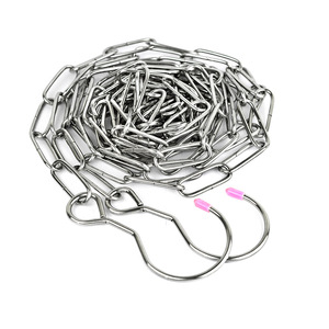 Chaîne de séchage de vêtements en acier inoxydable, corde à linge épaissie coupe-vent pour serviettes, pantalons, peignoirs, design minimaliste à crochets - Product Image 3