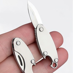 Mini couteau pliant en acier inoxydable avec ouvre-bouteille, porte-clés, outil de coupe compact multi-usages - Product Image 2