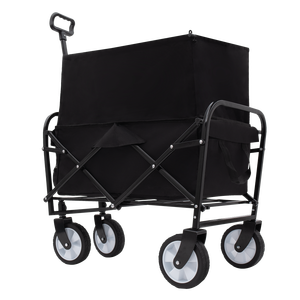 Carrito Plegable Walticis de 4 Ruedas, Carrito Utilitario Plegable para Exteriores, Camping, Senderismo, Compras, Estructura de Metal Negro - Product Image 6