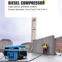 Compresor de Aire Industrial Portátil de Alta Eficiencia, Accionado por Diésel, para Sandblasting