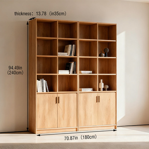 Bibliothèque en <span class=keywords><strong>bois</strong></span> à panneaux plats sans peinture en panneaux de particules modernes Couleur naturelle Étagères professionnelles Meubles multifonctionnels de bureau - Product Image 6