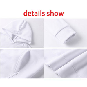 Set di felpe e pantaloni Unisex in bianco a buon mercato all'ingrosso personalizzato con cappuccio e Jogger in cotone poliestere 2 pezzi sublimazione - Product Image 4