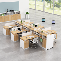 Bureau modulaire STG 4 places, 6 places, structure métallique, poste de travail linéaire nordique pour mobilier de bureau commercial avec armoire