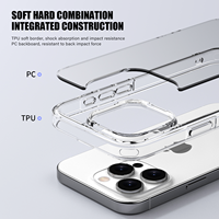 Coque de téléphone magnétique transparente hybride TPU+PC fine pour 16/16 Plus avec protection antichoc anti-jaunissement