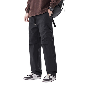 Customized logo Thin French <b>overalls</b> <b>men's</b> summer light 2025 new straight loose ice silk <b>men's</b> casual pants breathable cool - Product Image 1