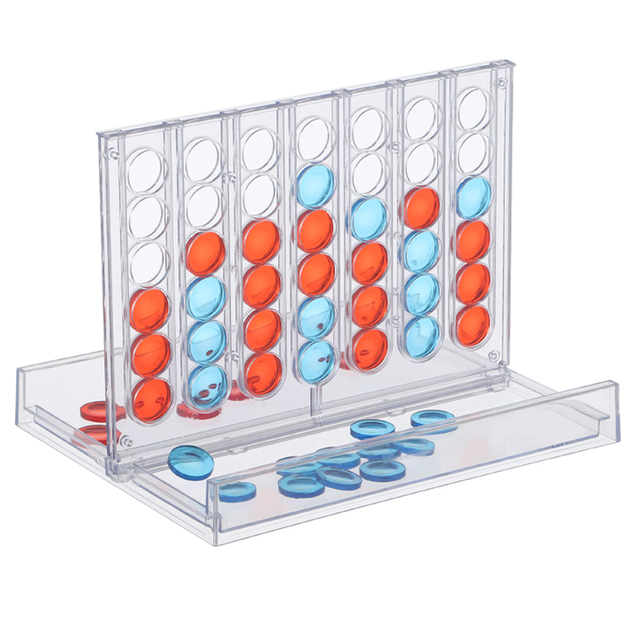Colorful Acrylic 4-in-a-Row Connect 4 Board Game Set-Strategy Game & Tabletop Decoration for Travel & Household Use