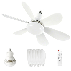 Flower Shaped Silent Fan <b>Light</b> ABS Material Compact Professional Ceiling Fan 3 Speed Adjustable Electric <b>Bulb</b> Fan for Home - Product Image 1