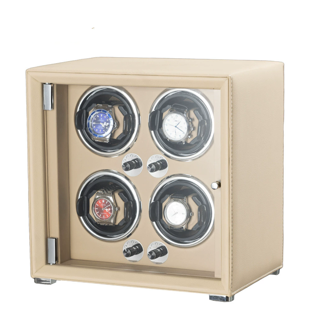 High Quality 4+0 White Black Leather Automatic Watch Winder for Mechanical Watches Watch Box 2+0 , Single
