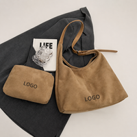 Sac fourre-tout en cuir végétalien souple personnalisé OEM ODM avec logo, sac seau rétro grande capacité pour femme, sac à bandoulière en PU de créateur pour affaires