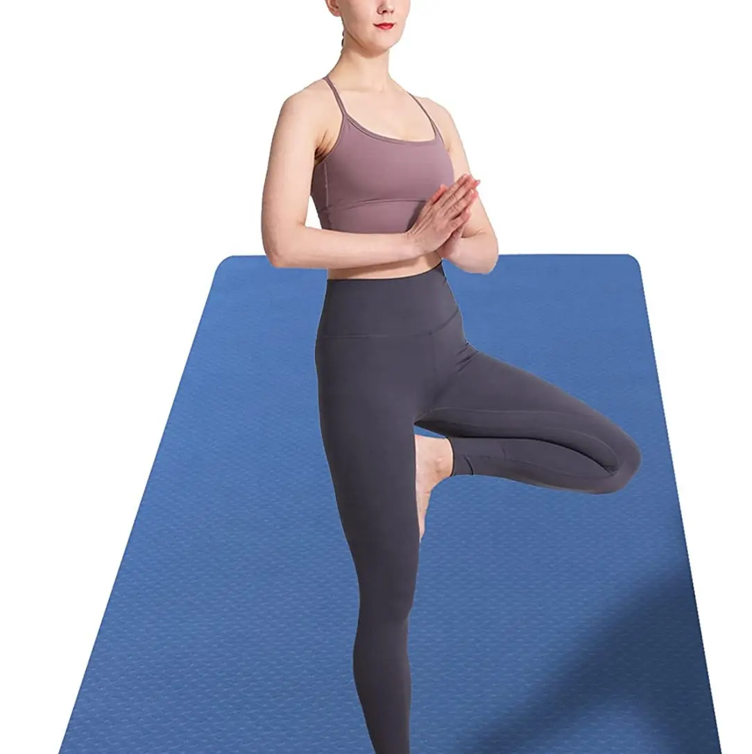 Thảm Yoga TPE Dễ Lau Chùi Mật Độ Cao Chống Trượt Hai Màu 183*61*0.6