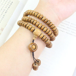 Pulsera de Madera de Seis Cuentas Ling Gusi, Forma Hexagonal de 6x11mm, Ceremonia Religiosa, Unisex, Rosario de Madera del Dragón de la Montaña Wutai - Product Image 4