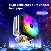 Refroidisseur de CPU à effet de lampe lumineuse pour ordinateurs de bureau 1155/1156/775 Support de roulement à billes dissipateur thermique en cuivre ordinateur Compatible