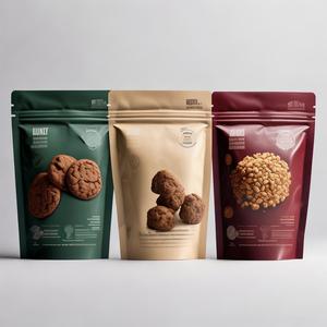 Pochette d'emballage pour amandes crues, personnalisée, en film Mylar, avec fermeture éclair, haute barrière, qualité alimentaire, avec fenêtre dépolie - Product Image 1