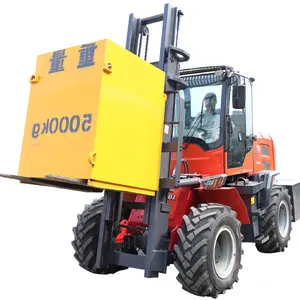 Diesel Four-wheel Drive Off-road Forklift With A Large Load Capacity Of 5 Tons And High Lifting Capacity Then Turning For Loadi