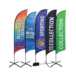 Publicité promotionnelle Facile à installer Polyester Sports Bannières volantes Drapeaux de plage Logo d'impression personnalisé <span class=keywords><strong>Drapeau</strong></span> extérieur en plumes - Product Image 1