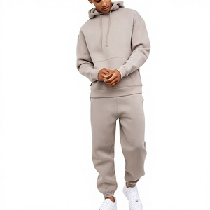 Conjunto Deportivo Informal para Hombre, Sudadera con Capucha de Color Sólido y Pantalones Joggers, Traje Deportivo Completo de Algodón Transpirable, Resistente al Viento, Ligero y de Corte Regular - Product Image 1