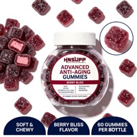 Gummies NAD+ Resvératrol Collagène Peptides Biotine Kératine Berbérine Saveur Baies 60 Unités Complément Adulte