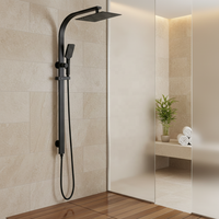 Système de douche de salle de bain noir étanche, ensemble de douche de pluie à montage mural