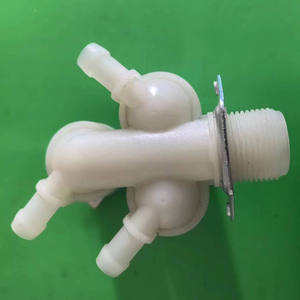 Vanne solénoïde d'entrée d'eau parallèle en nylon de style européen, un entrée trois sorties, pour pièces d'appareils électroménagers de lavage, spécialement conçue pour - Product Image 2