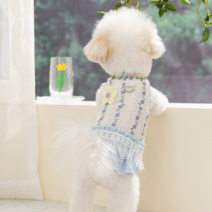 Robe pour <span class=keywords><strong>chien</strong></span> MSYO printemps-été, style coréen mignon, jupe pour chiot, vêtements décontractés légers pour petits chiens - Product Image 2