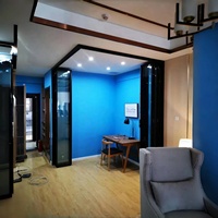 Portes pliantes commerciales de style moderne Porte de séparation en verre à isolation phonique Porte pliante d'angle pour le bureau