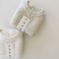 Ensemble de vêtements pour bébé personnalisé en gros, haut en coton neutre, pull en molleton français, crochet pour enfants