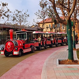 รถไฟขนาดใหญ่สำหรับเดินทางกลางแจ้งแบบไร้รางในสวนสนุก อุปกรณ์ความบันเทิงสำหรับรถไฟทัวร์ - Product Image 1