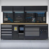 Banc de travail complet pour garage avec armoire à outils et tiroirs, personnalisable, support OEM et OBM pour le rangement d'outils
