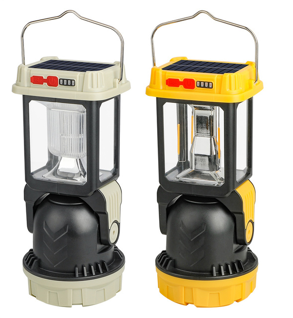 New Multifunctional Solar Portable Rechargeable Led Searchlight Strong Flash Outdoor High-Power Camping Hand Lamp